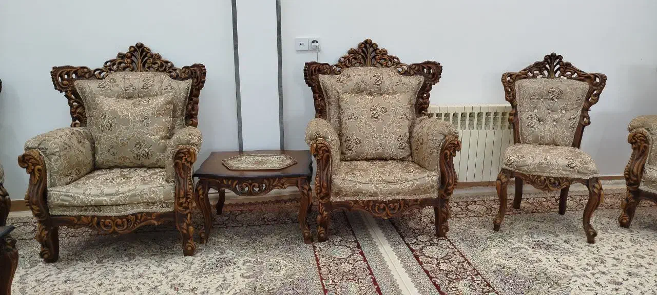 مبل سلطنتی ۹ نفره|مبلمان خانگی و میز عسلی|جوانرود, |دیوار