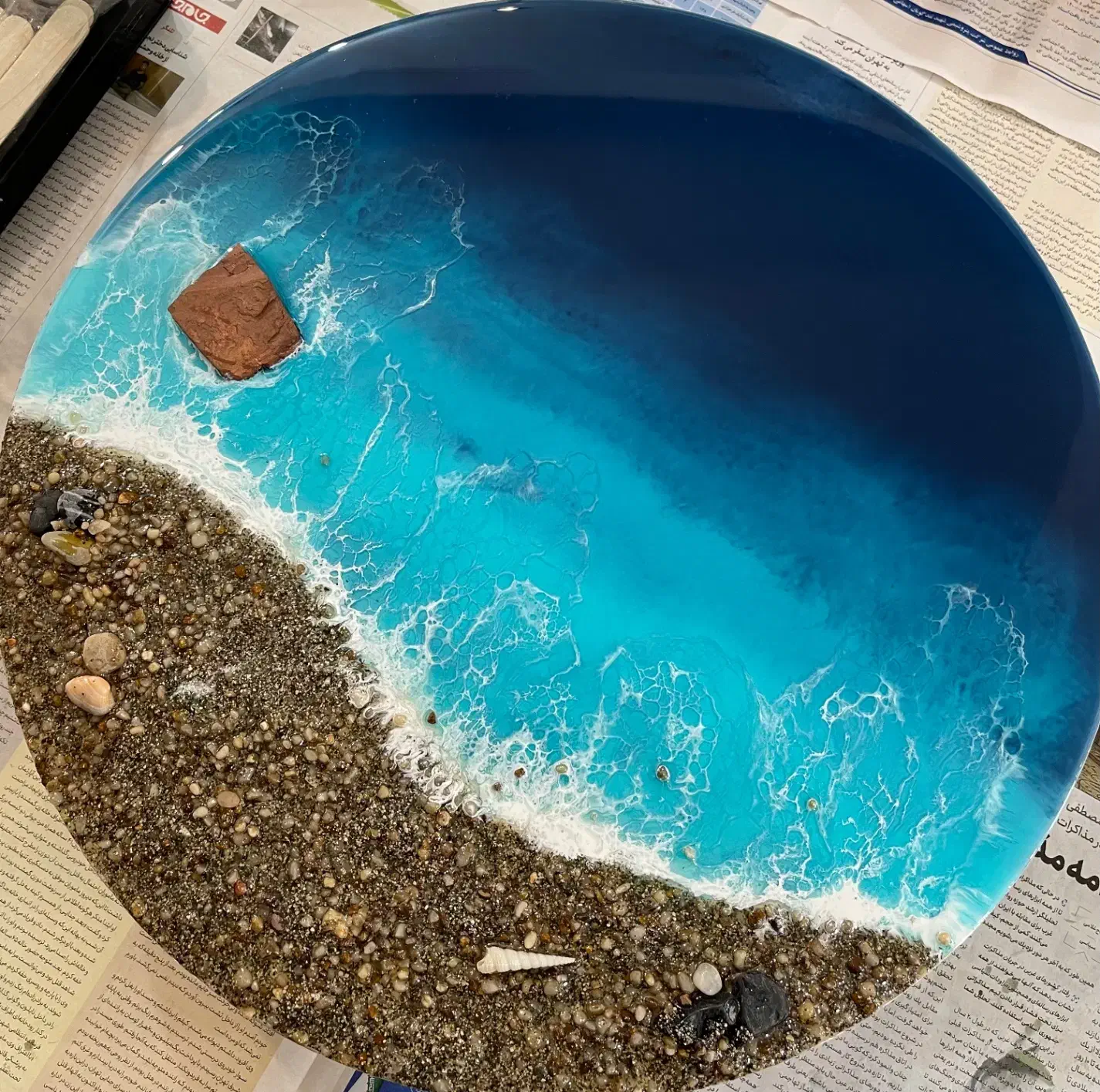 تابلو دریا و تابلوی کهکشان رزینی|صنایع دستی و سایر لوازم تزئینی|رشت, یخسازی|دیوار