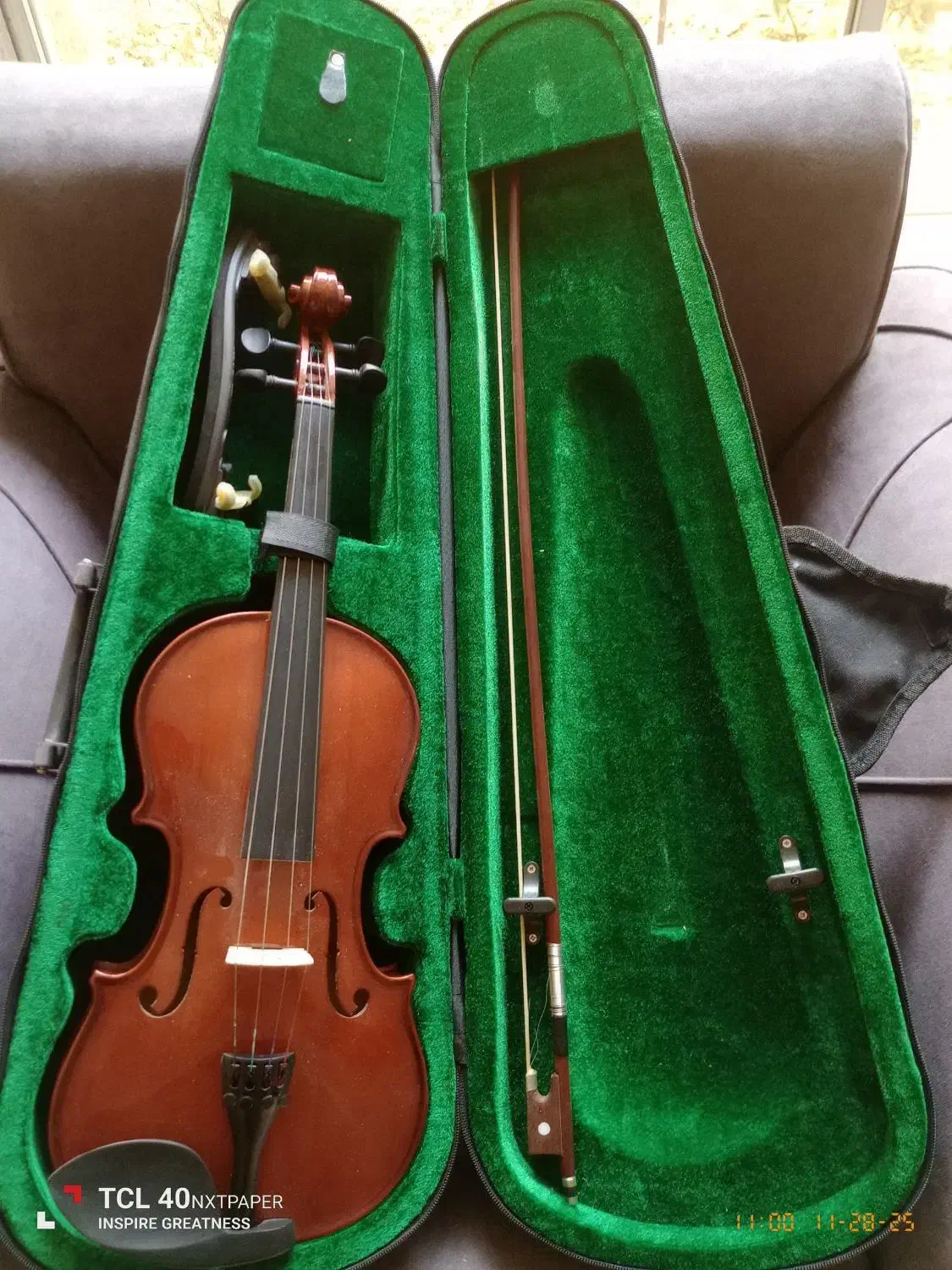 ویولن سه چهارم رناتو کم‌کارکرد همراه لوازم|ویولن|کرج, شهرک اوج|دیوار