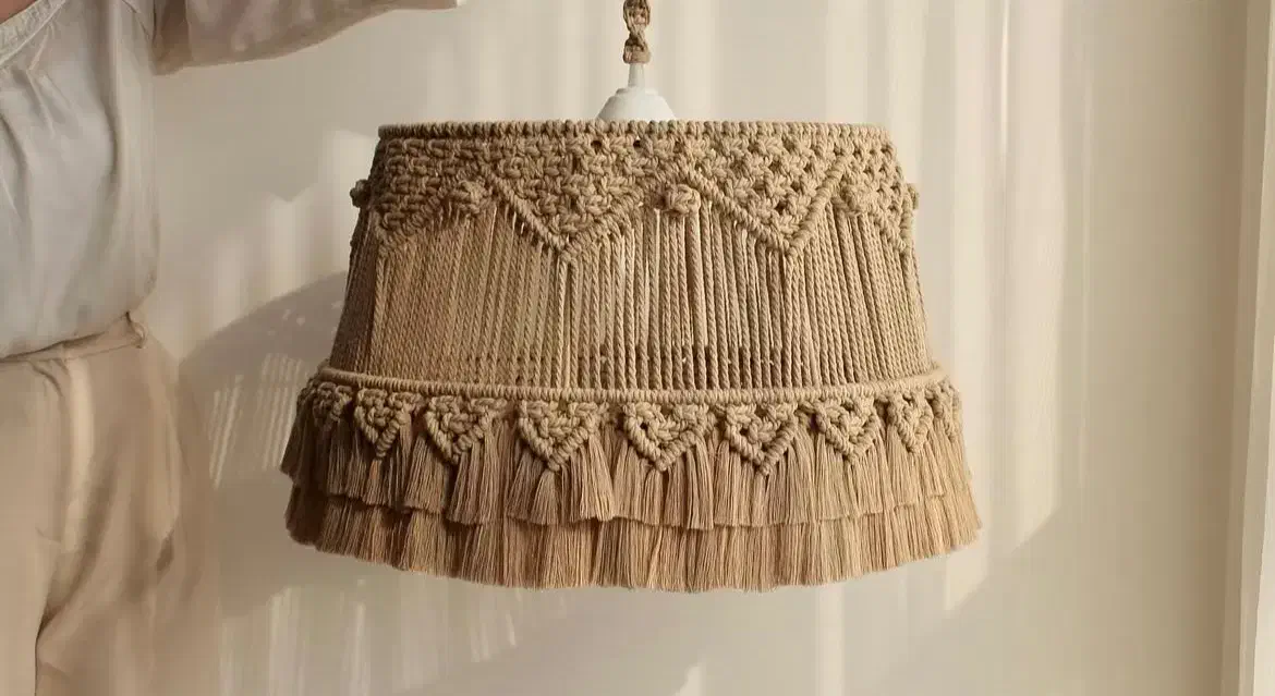 لوستر مکرومه|لوستر و چراغ آویز|باغستان, |دیوار