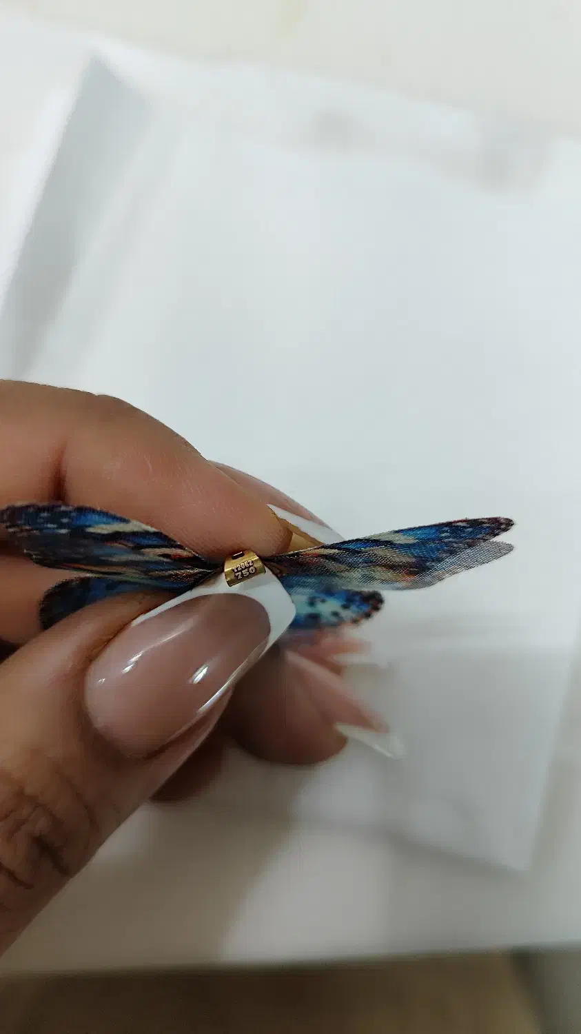 پلاک طلا پروانه پارچه‌ای کادویی|جواهرات|شاهین‌شهر, سعدی شمالی|دیوار