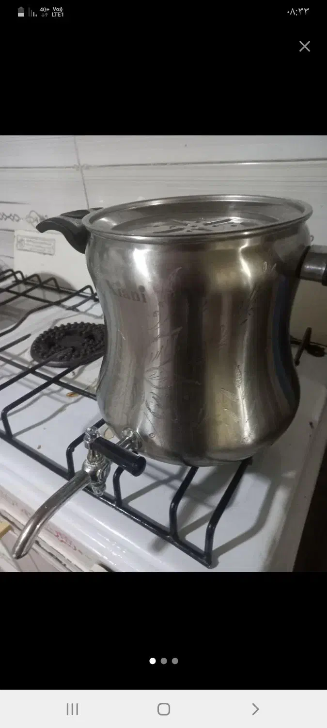کتری استیل مارک خوب ۴ لیتری|قوری، کتری، قهوهساز دستی|اسلامآباد غرب, |دیوار