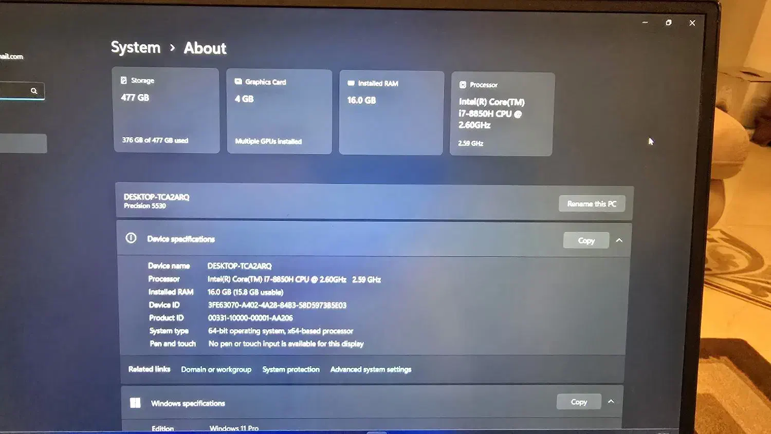 لپ تاپ دل DELL precision 5530 i7 گرافیک دار|رایانه همراه|قائم‌شهر, |دیوار
