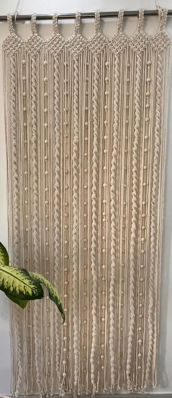 پرده مکرومه دستبافت|پرده، رانر، رومیزی|خلخال, |دیوار