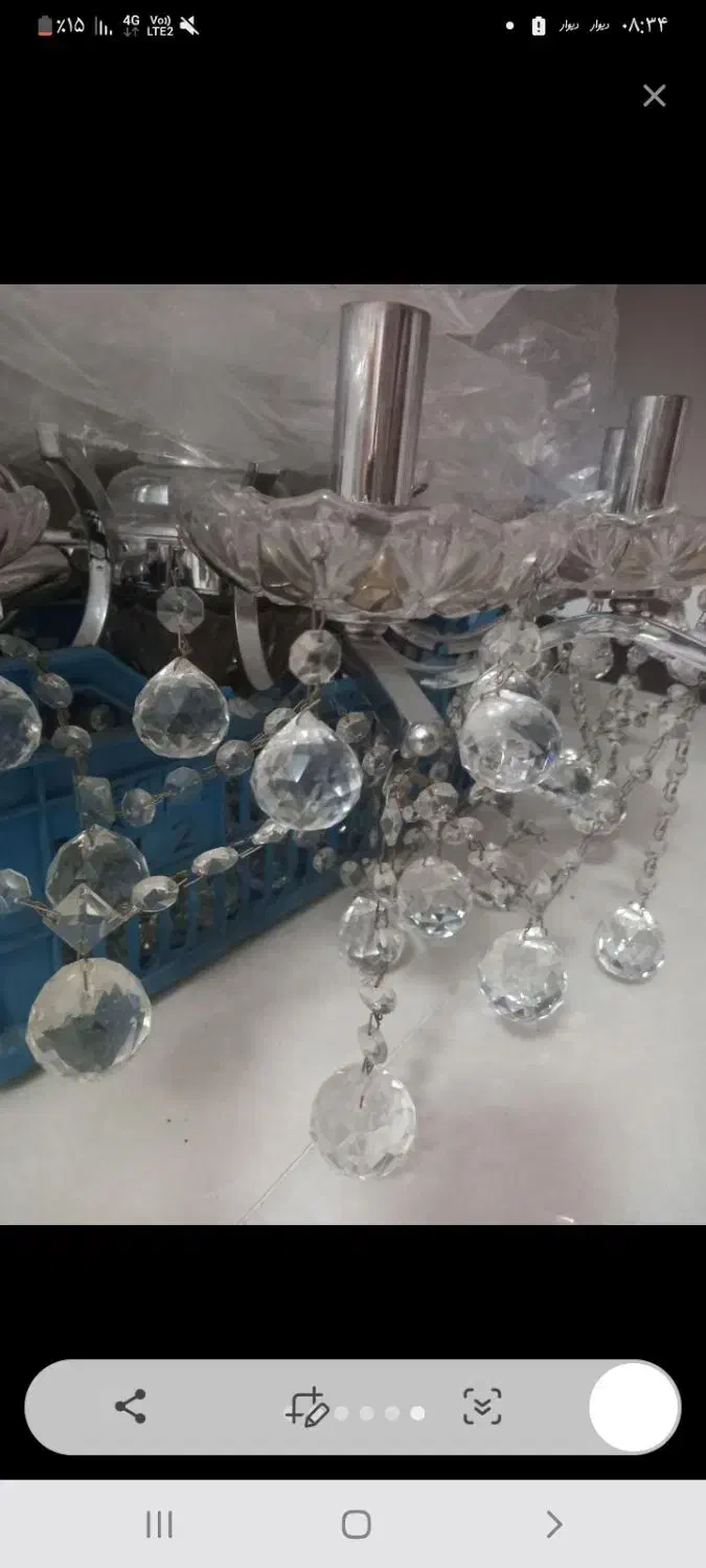 لوستر ۱۰ شعله آرامیس تمام کریستال|لوستر و چراغ آویز|اسلام‌شهر, شهرک واوان|دیوار