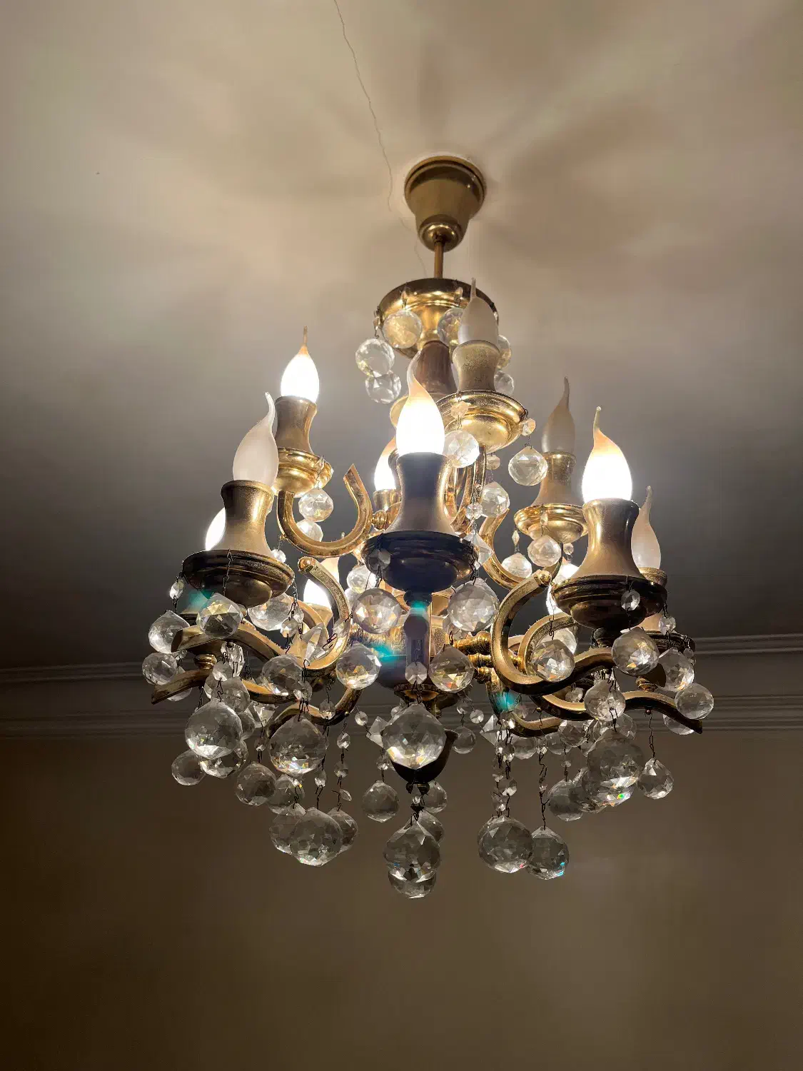 ست کامل لوستر کریستالی کلاسیک (۲بزرگ + ۲کوچک)|لوستر و چراغ آویز|رشت, رشتیان|دیوار