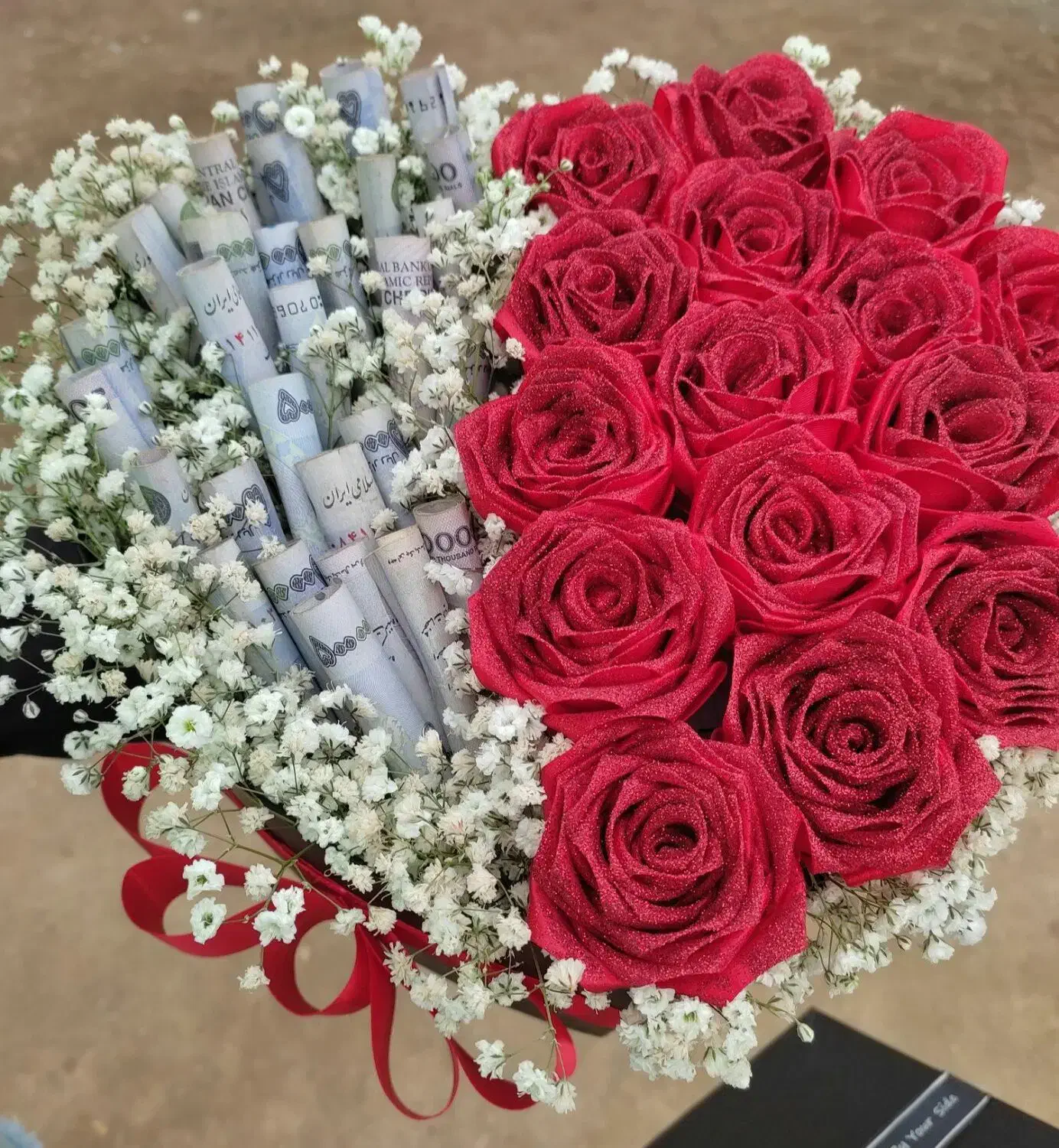 گل روبانی فول شاین و ساده|گل مصنوعی|بروجرد, |دیوار