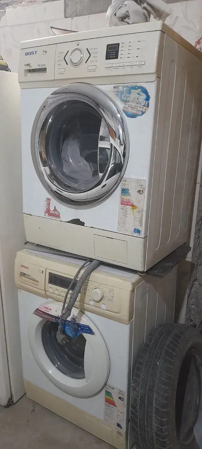 دو عدد لباسشویی بست و اسنوا|ماشین لباسشویی و خشککن لباس|رباطکریم, رباطکریم|دیوار