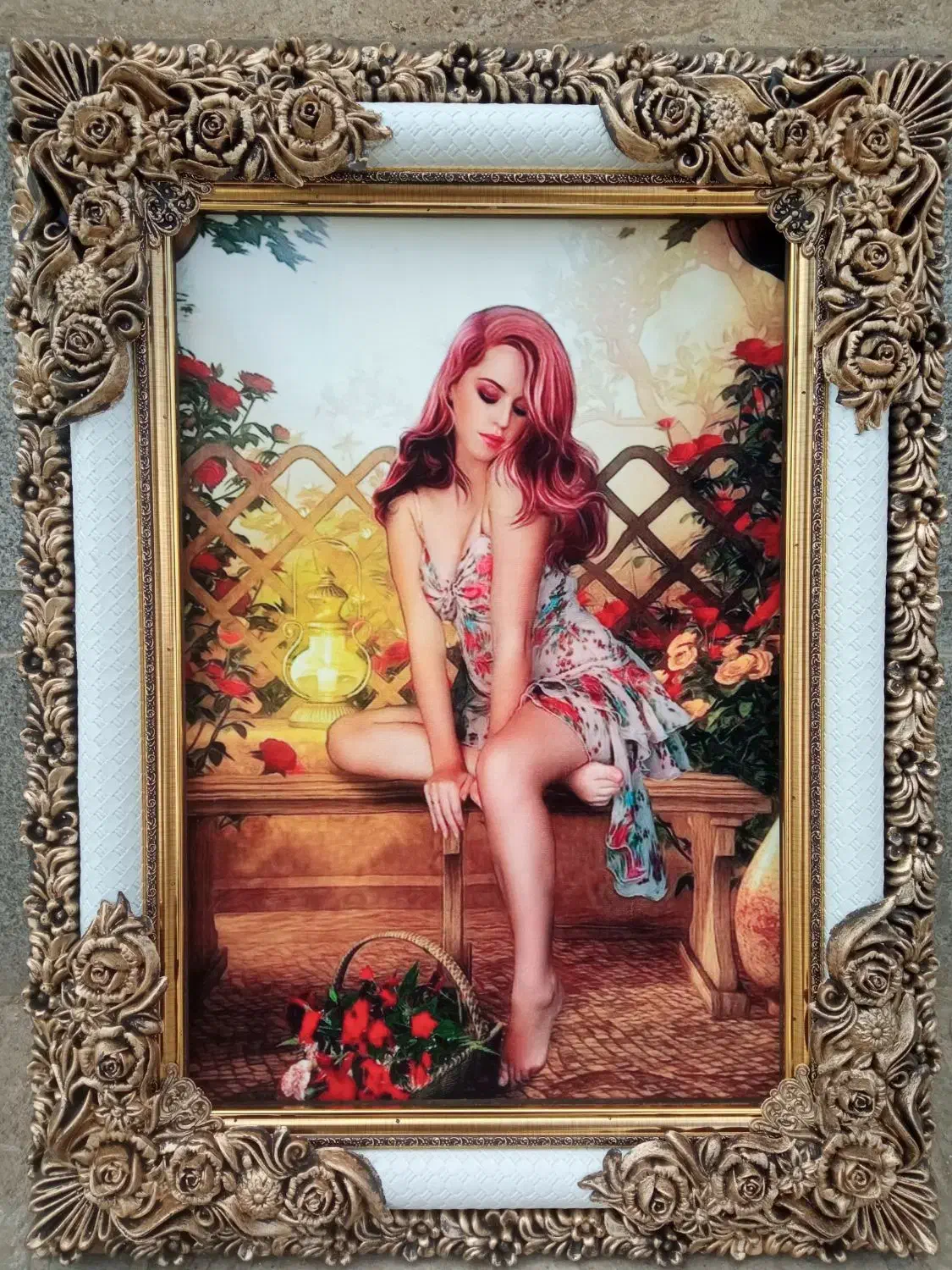 ابریشمدستبافتگونه پرتراکم فرش تصویری تبریزتابلوفرش|تابلو فرش|شیراز, کوی آزادگان|دیوار