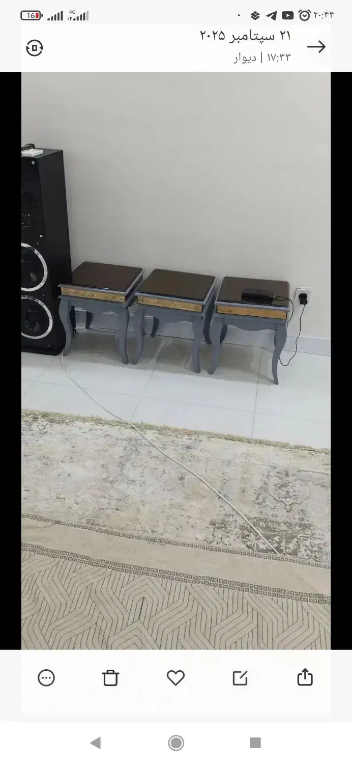 جلومبلی با سه تا عسلی نو|مبلمان خانگی و میز عسلی|محمدشهر, محمدشهر|دیوار