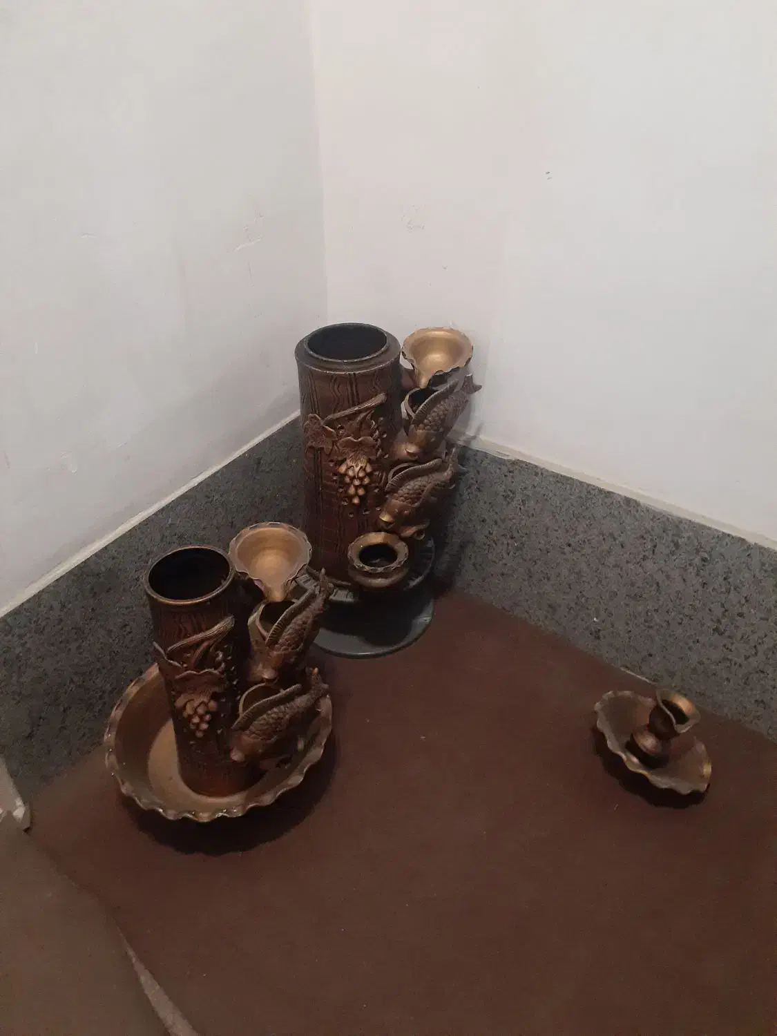 آباژور سه تیکه ماهی شیک وقشنگ بدون پمپ آب سفالی|چراغ خواب و آباژور|قرچک, باقرآباد|دیوار