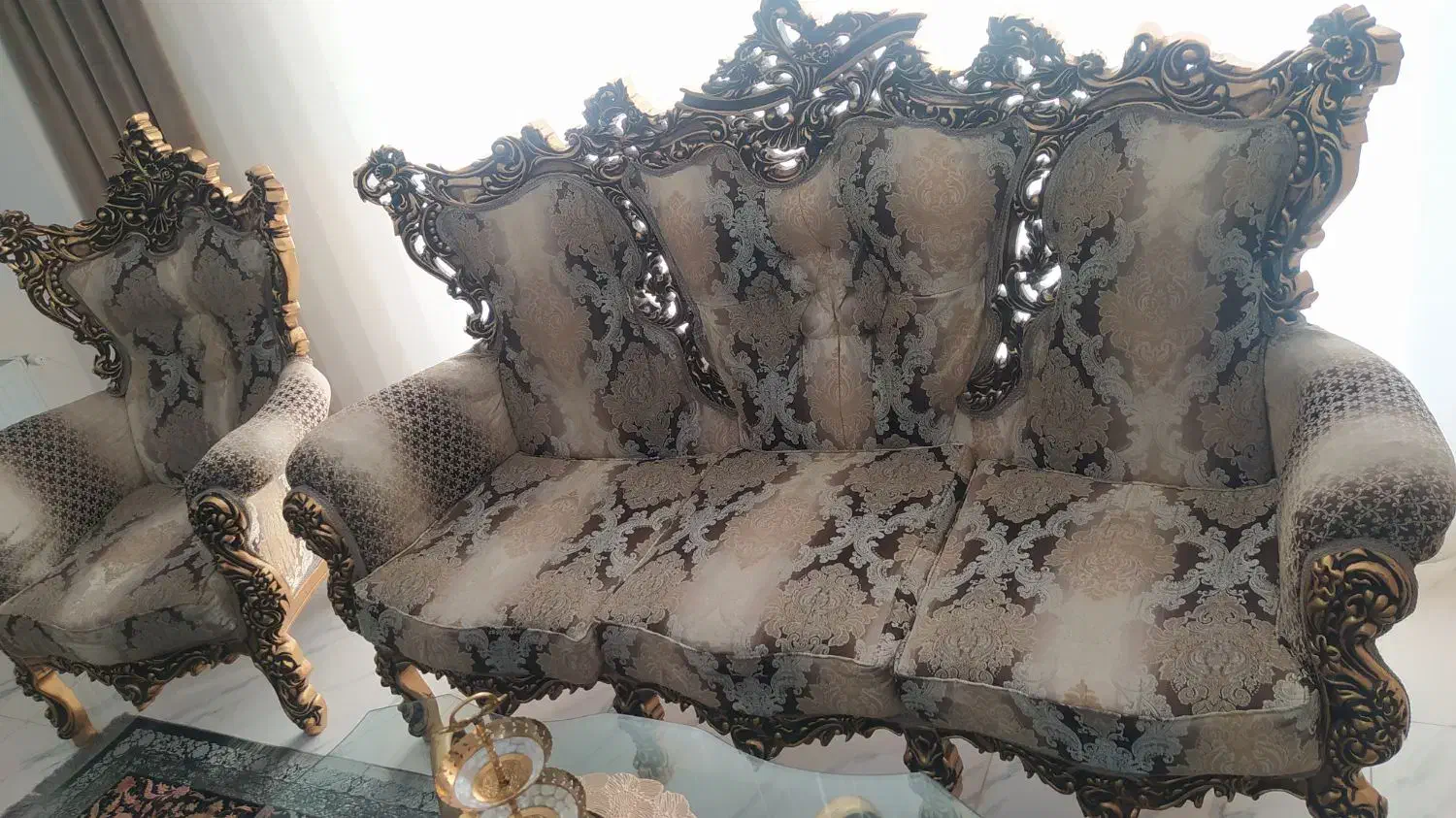 مبل سلطنتی چوب|مبلمان خانگی و میز عسلی|سهند, |دیوار