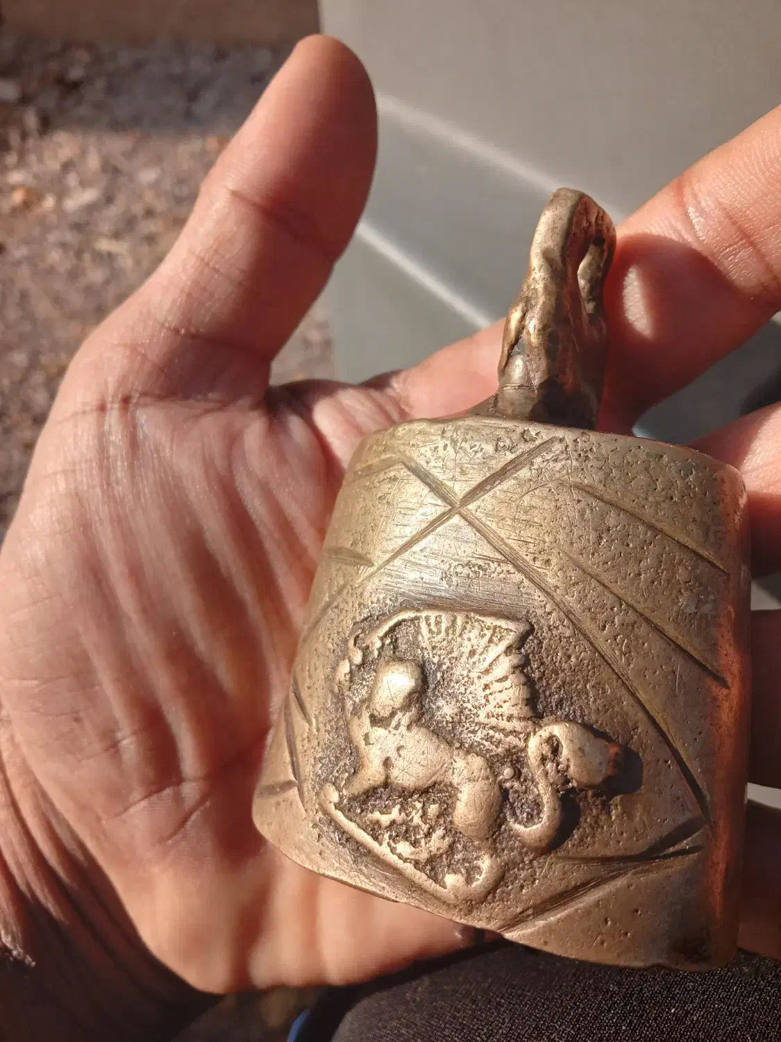 1عدد زنگوله گوسفندی برنجی قاجاری|کلکسیون اشیاء عتیقه|اسلامیه, |دیوار