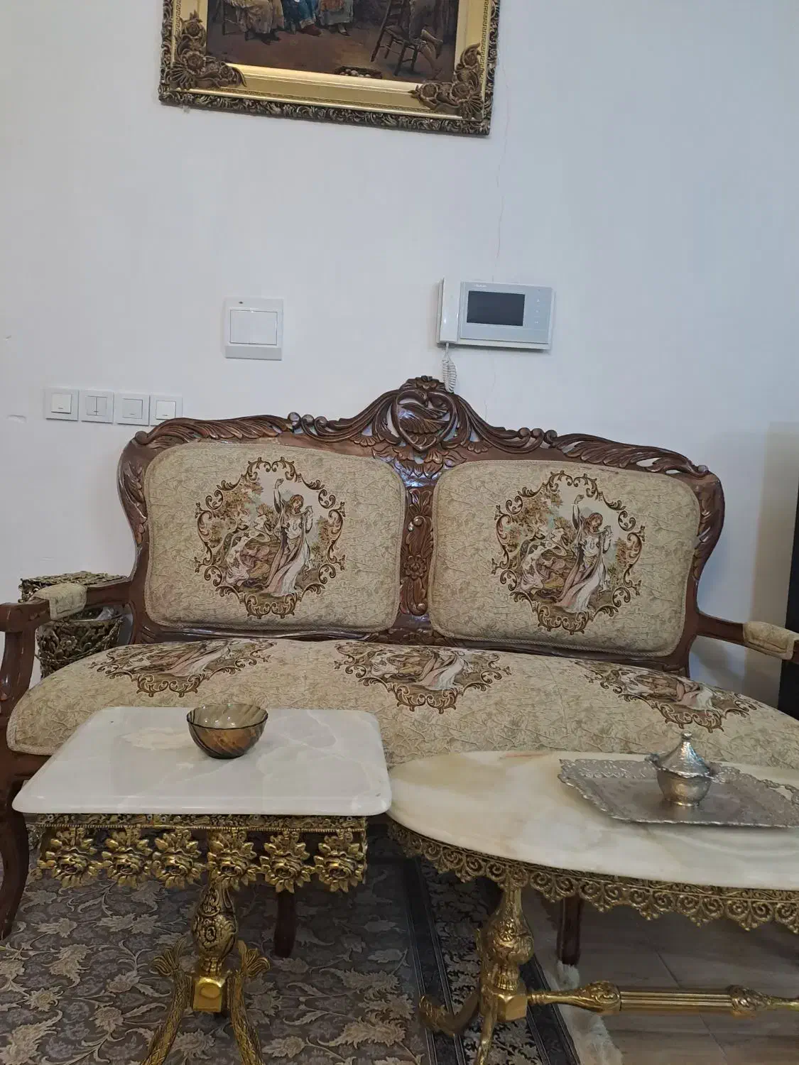 مبل سلطنتی چوب گردو|مبلمان خانگی و میز عسلی|خرمدره, |دیوار