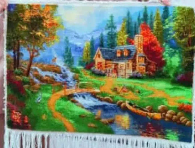 تابلو فرش  نخ مرینوس و ابریشم سایز 58*80|تابلو فرش|شیراز, زند|دیوار