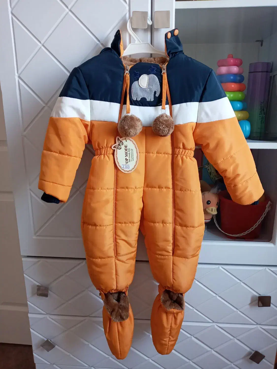 کاپشن توخزدار کلاه دار|کفش و لباس بچه|محمدیه-قزوین, |دیوار