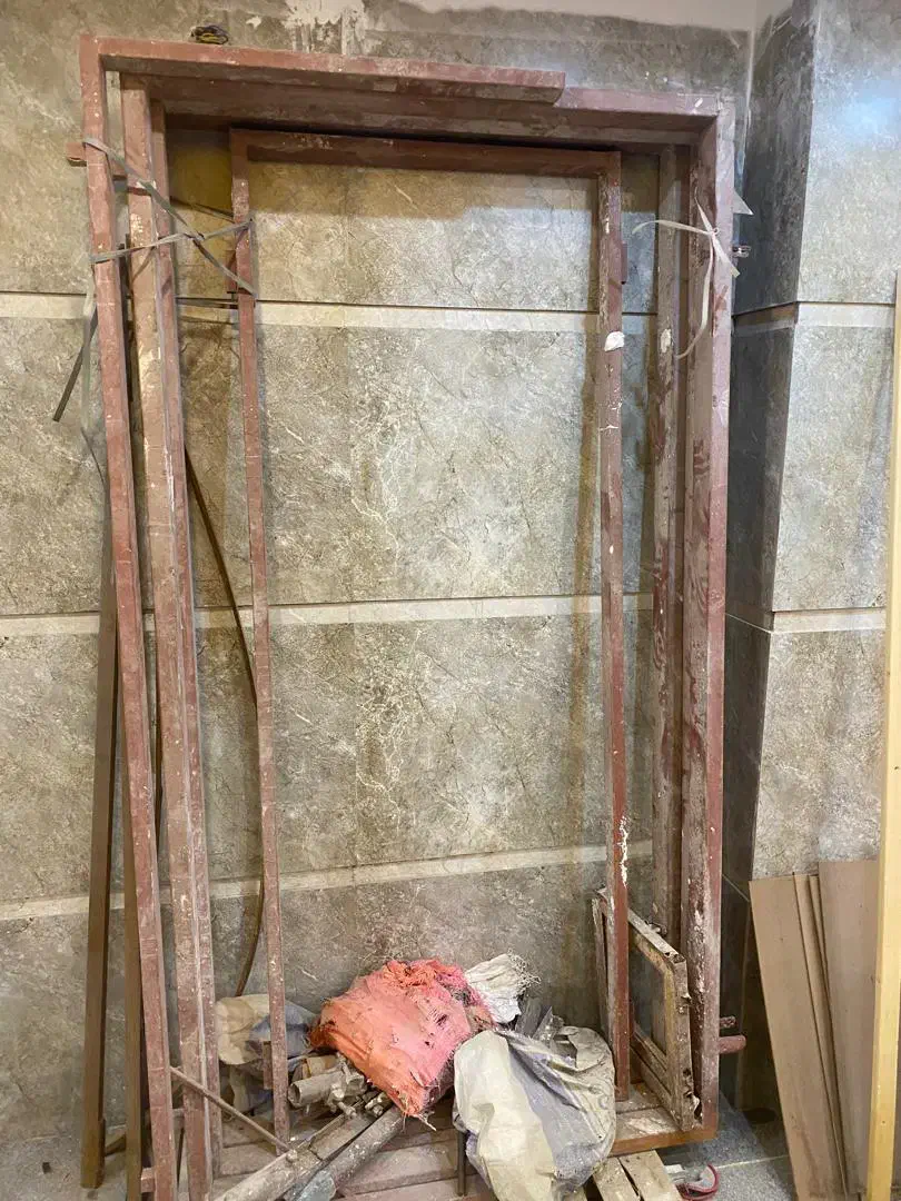 درب دولنگه با چارچوب و فریم ضدسرقت و نبشی|مصالح و تجهیزات ساختمان|قم, چهار مردان|دیوار