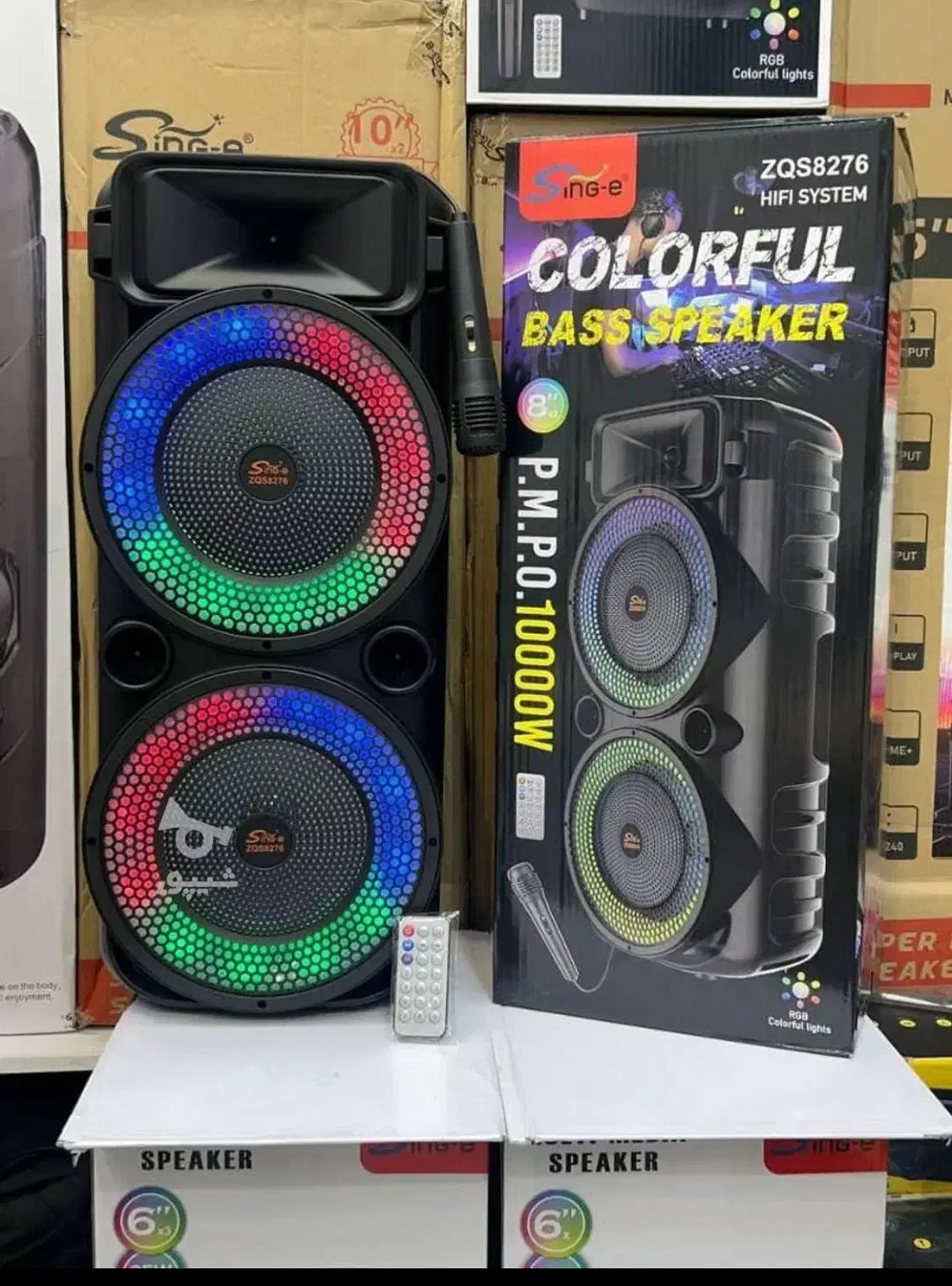 اسپیکر شارژی ۲ ساب ۸ اینج مدل ZQS 8276 باگارانتی|سیستم صوتی خانگی|خرمآباد, |دیوار