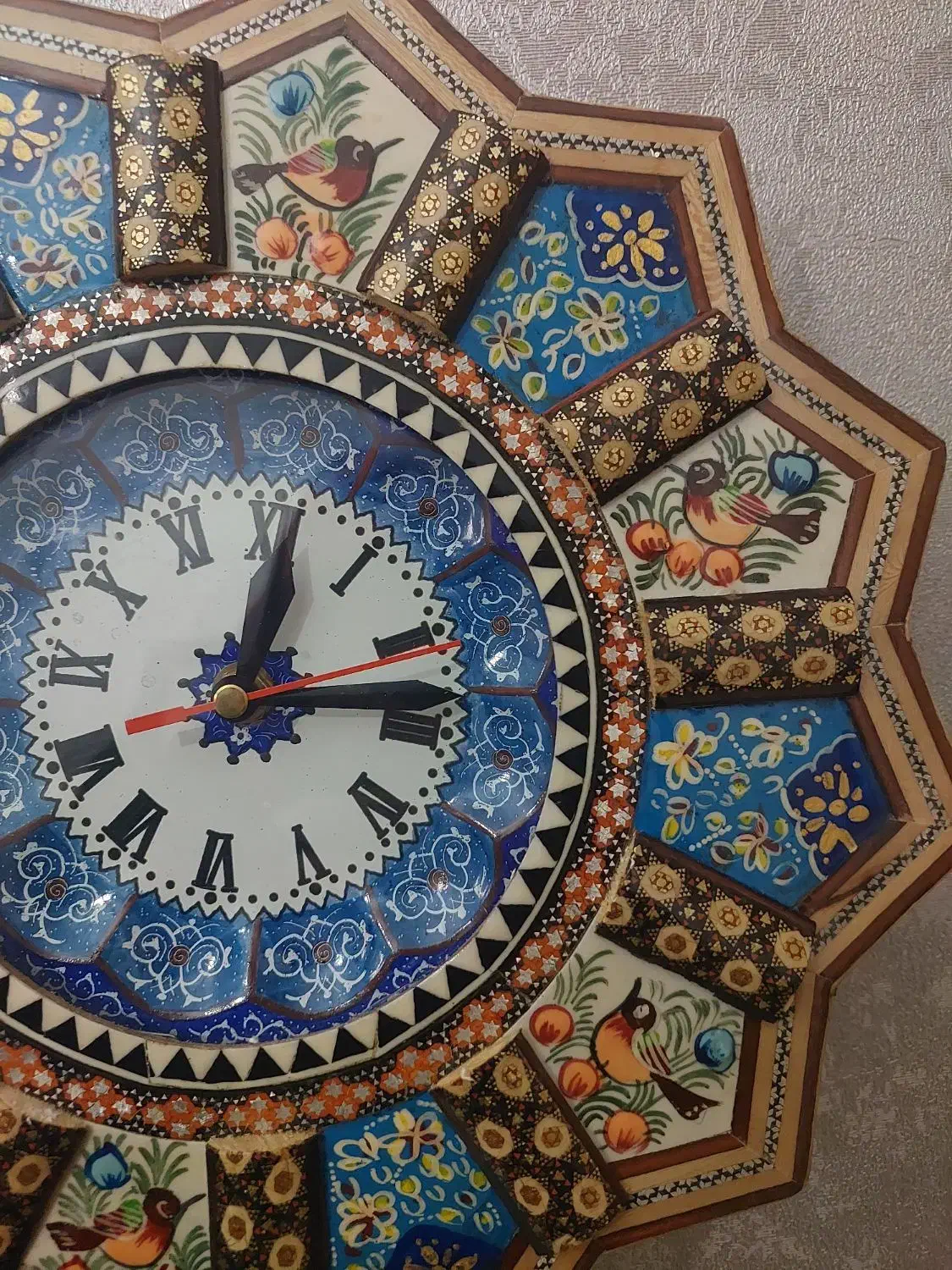 ساعت دیواری خاتم و مینا کاری صنایع دستی اصفهان|ساعت دیواری و تزئینی|تهران, افسریه جنوبی|دیوار