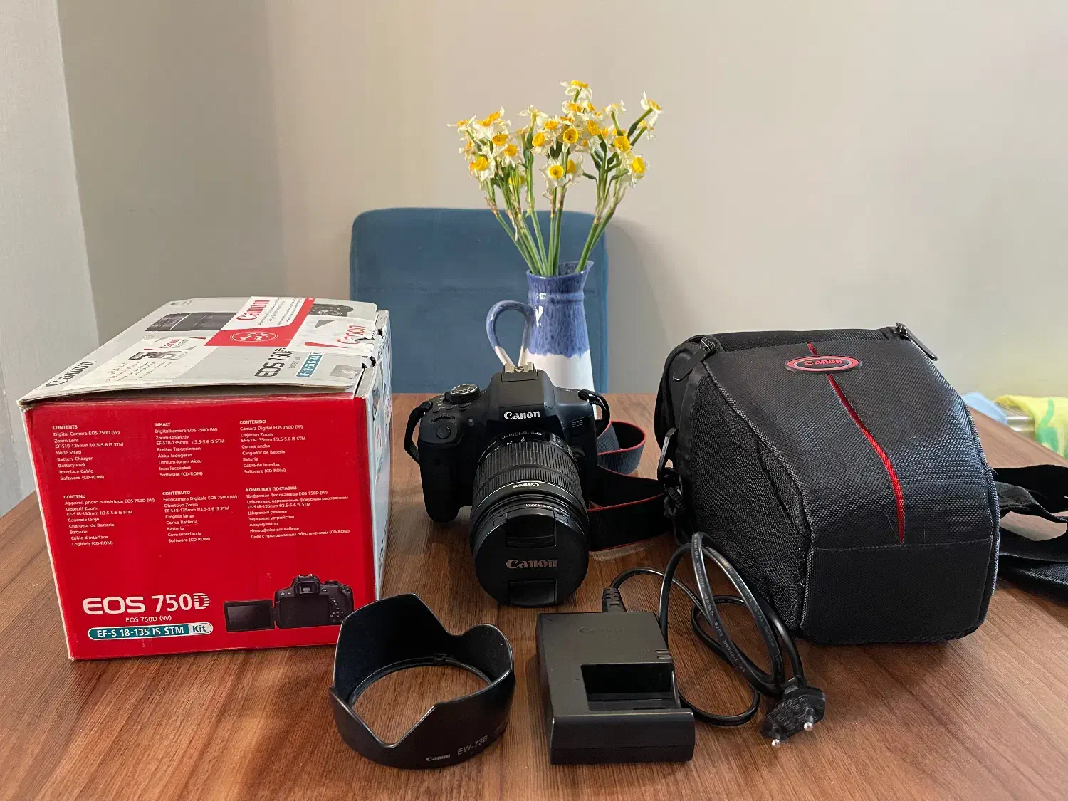 دوربین کانن 750D لنز 135-18 به همراه تجهیزات نور|دوربین عکاسی و فیلمبرداری|تهران, قناتکوثر|دیوار