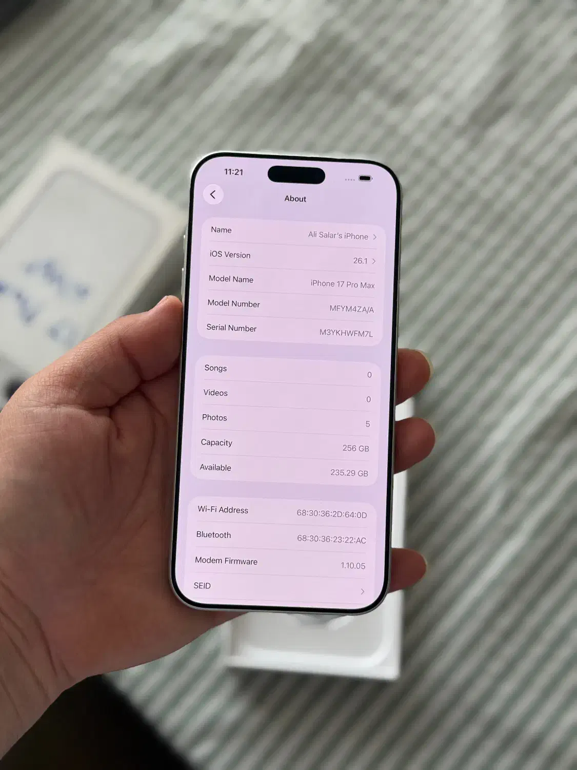 ایفون ۱۷ پرومکس ۲۵۶ zaa|موبایل|بابل, |دیوار