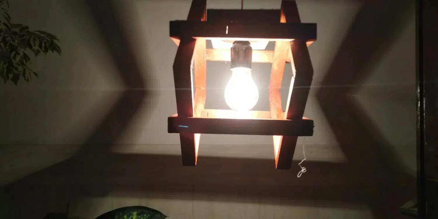 لوستر چوبی|لوستر و چراغ آویز|میبد, |دیوار