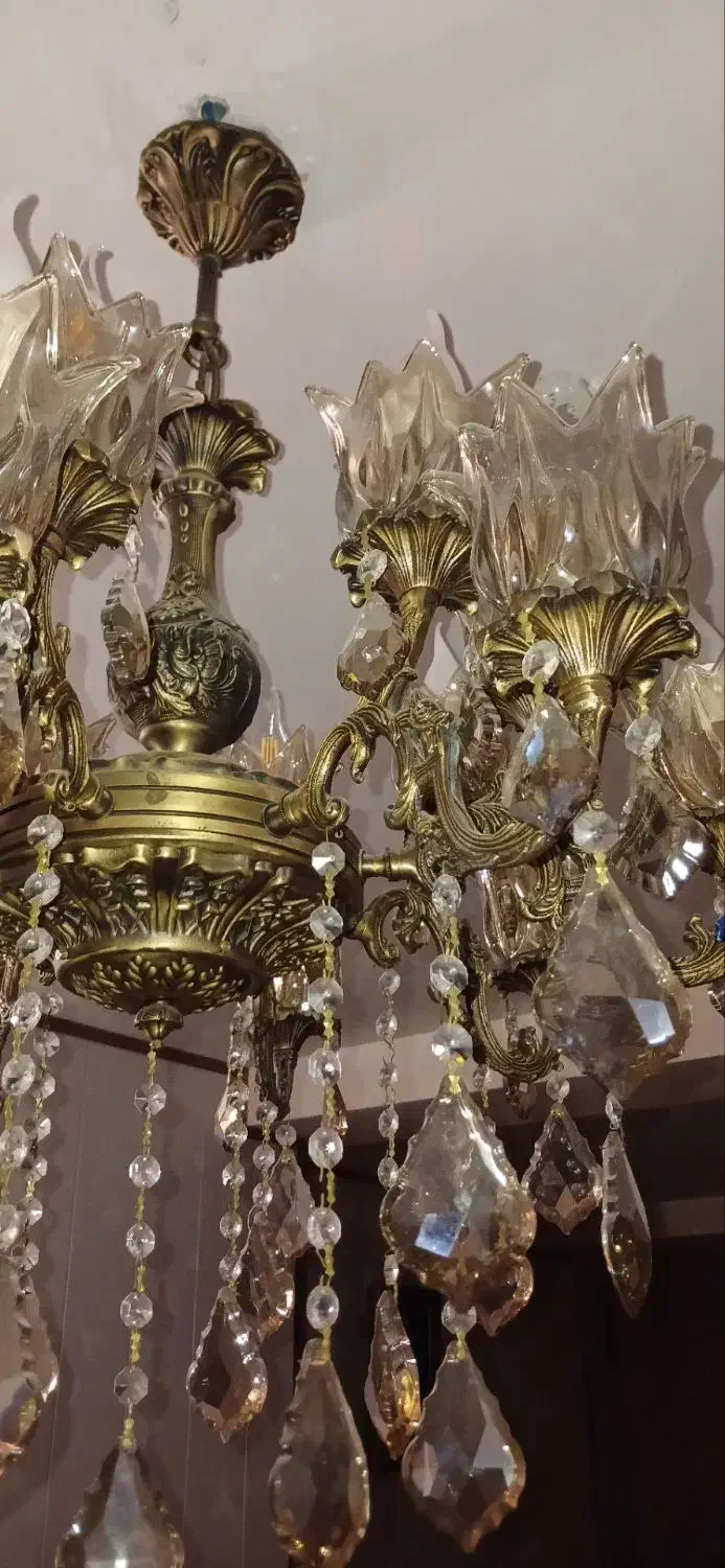 لوستر برنز ۸شاخه|لوستر و چراغ آویز|محمدیه-قزوین, |دیوار