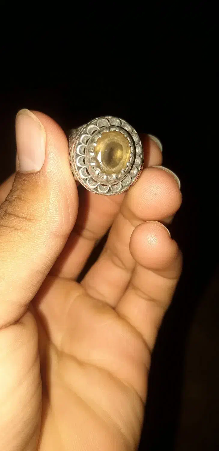 انگشتر نقره کوارتز لیمویی چند رنگ|جواهرات|خاش, |دیوار