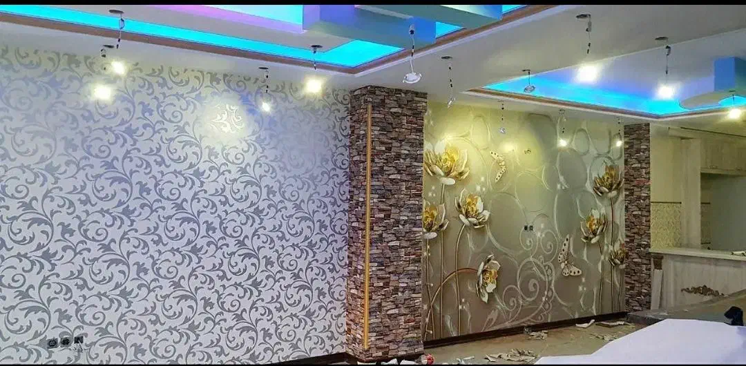 نصاب کاغذ دیواری نصب|خدمات پیشه و مهارت|عجب شیر, |دیوار