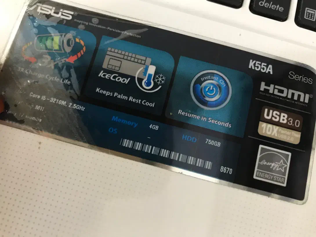 لپ تاپ ایسوس ) k55a  (core i5|رایانه همراه|تهران, نیروی هوایی (پیروزی)|دیوار