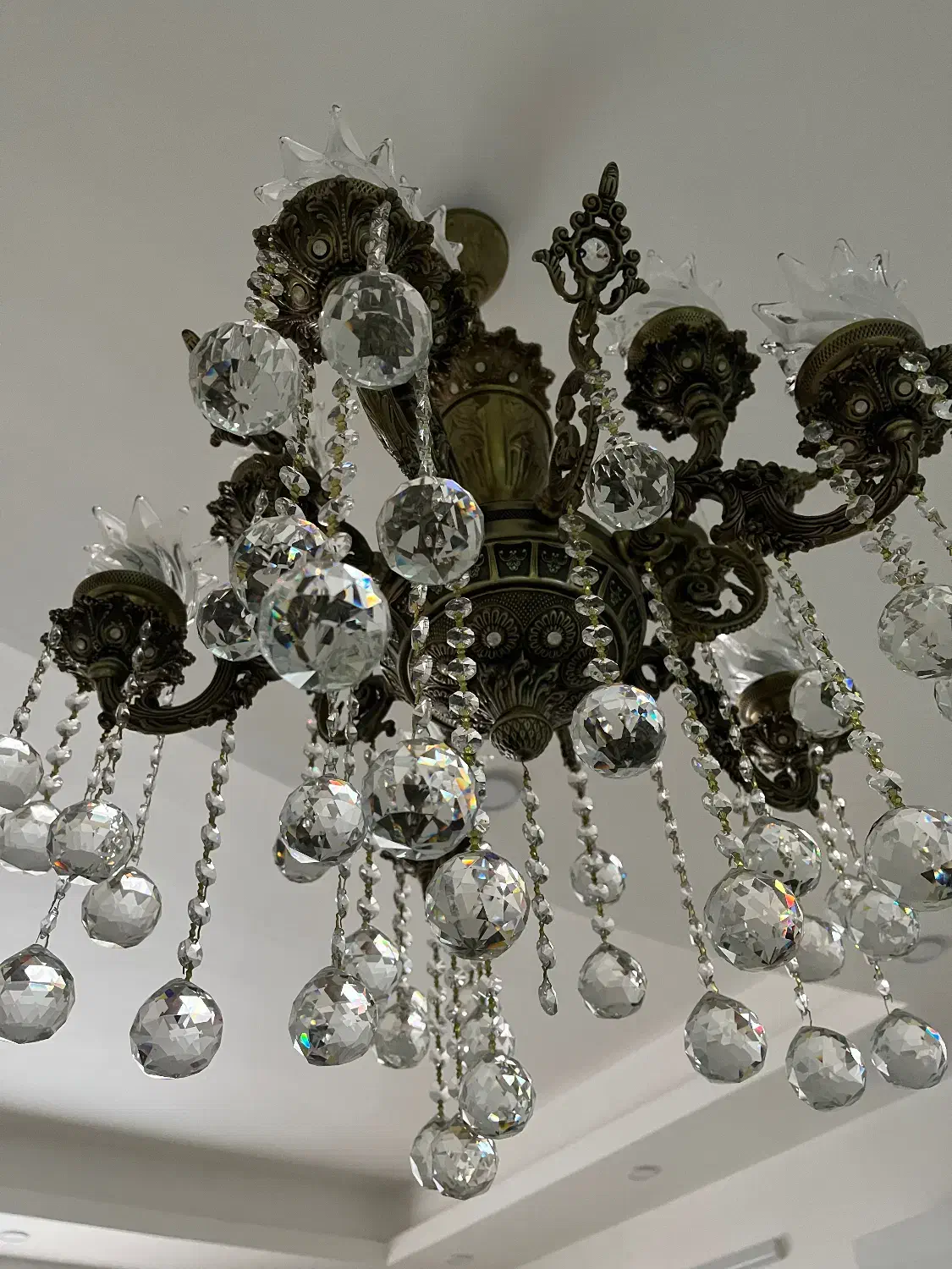 لوستر برنز در حد نو|لوستر و چراغ آویز|قم, باجک دو|دیوار