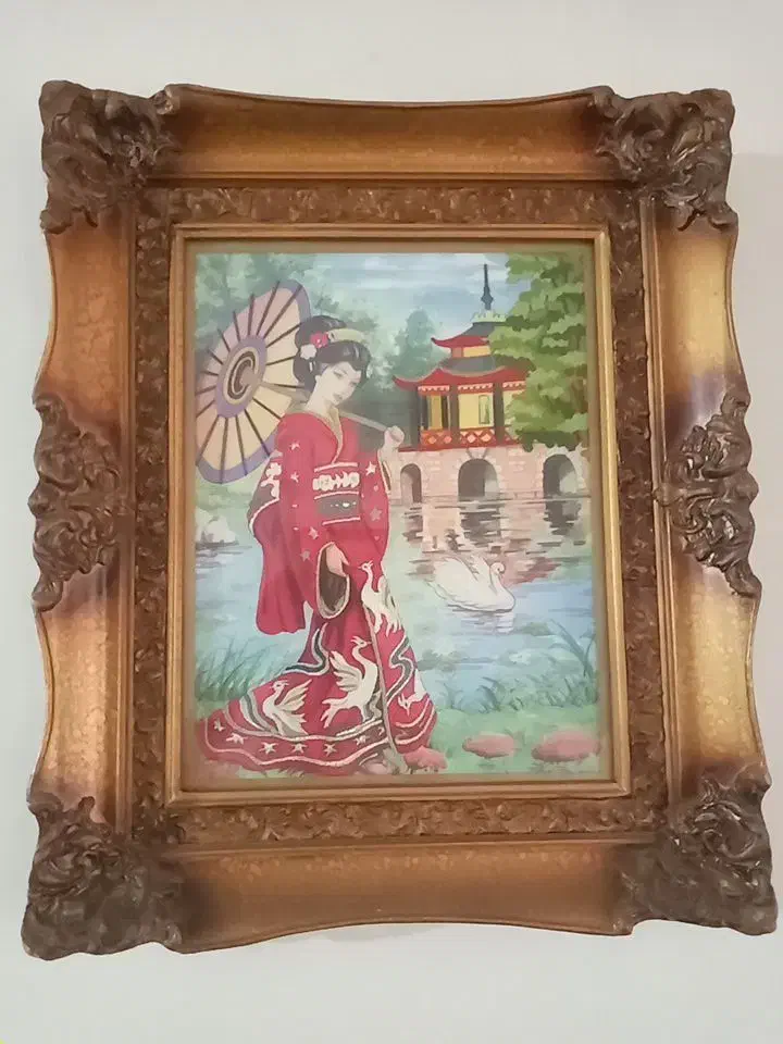 ۵عدد تابلو منظره دست دوز باقاب‌ سلطنتی|تابلو، نقاشی، عکس|اردبیل, |دیوار