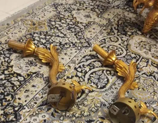 لوستر 9 شعله بهمراه دیوارکوب|لوستر و چراغ آویز|سنندج, |دیوار