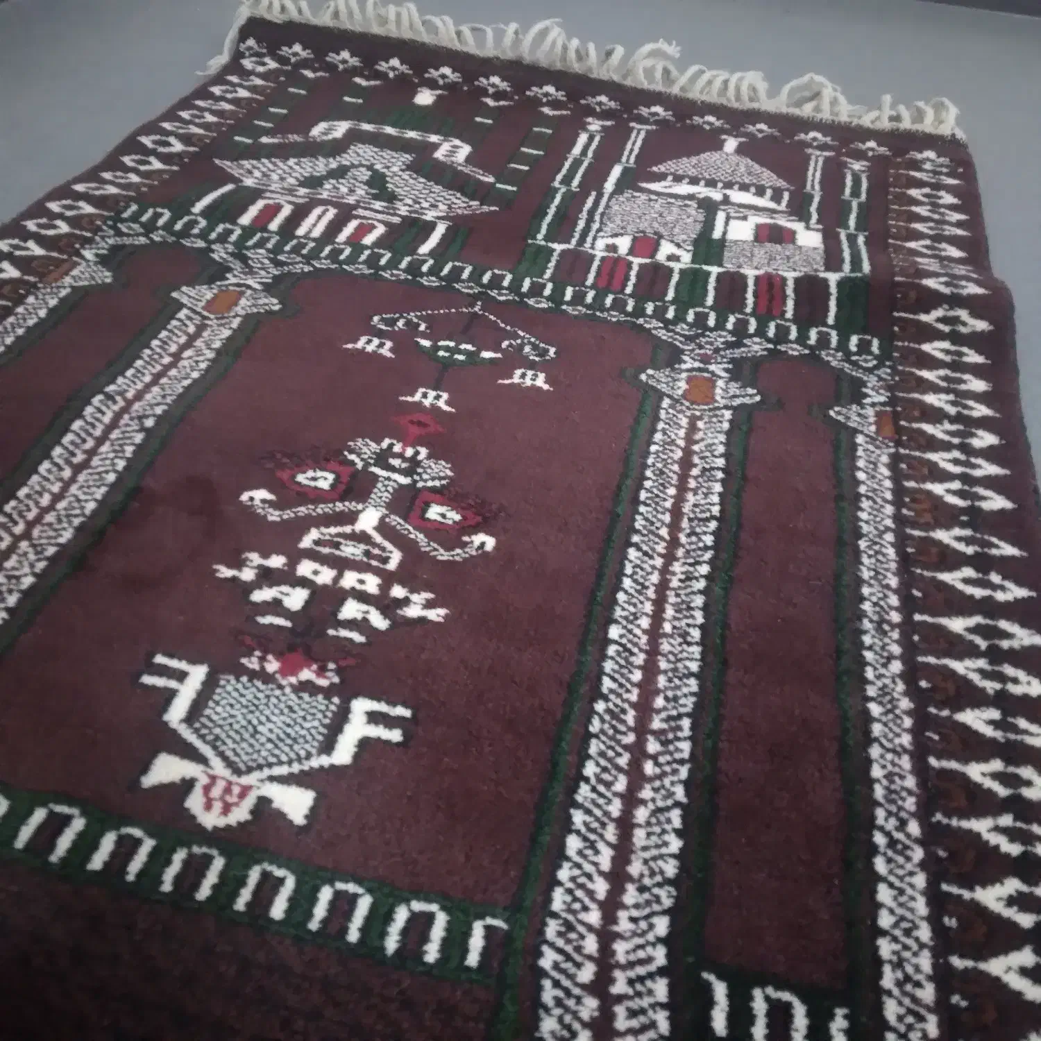 جانمازی دست بافت نو|گلیم، جاجیم، گبه|گمیشان, |دیوار