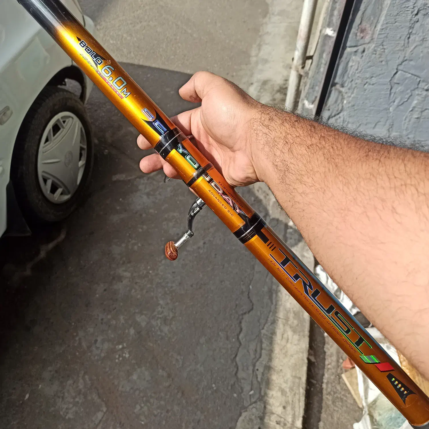 چوب ماهیگیری 6متری باچرخ بایترانر|ماهیگیری|رشت, بوسار|دیوار