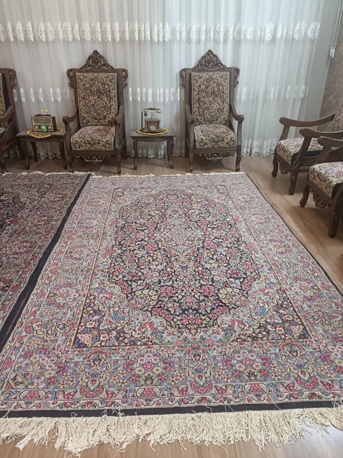 فرش دستباف اعلا  کرمان در حد نو|فرش|زاهدان, |دیوار