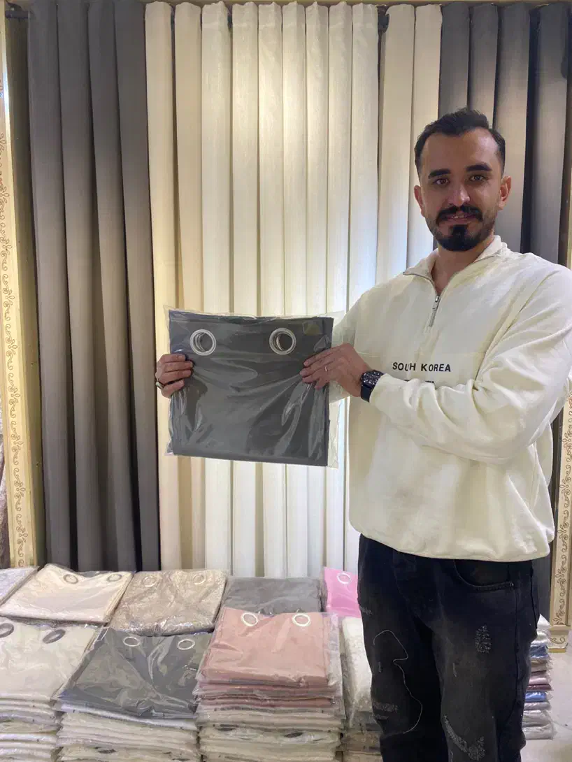 پرده پذیرای پانچ آماده ترکیب مخمل واسلپ سیم دوزی|پرده، رانر، رومیزی|اسلامشهر, شهرک سالور|دیوار