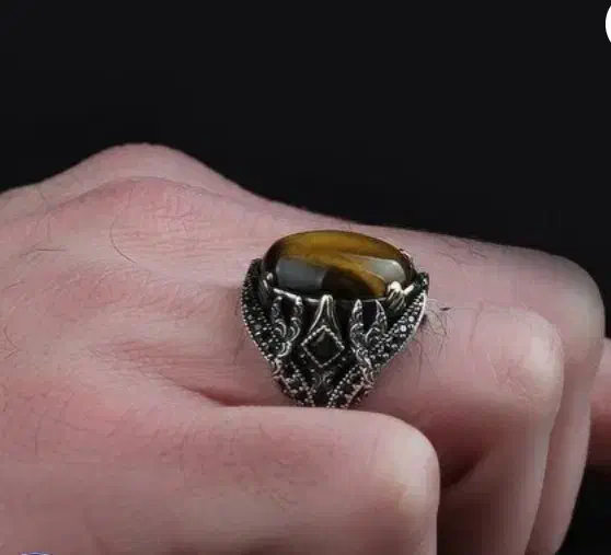 انگشتر سنگ سحر(چشم ببر اصل) نقره ۹۲۵|جواهرات|تبریز, |دیوار