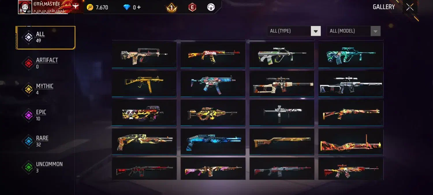 اکانت فری فایر گاد|کنسول، بازی ویدئویی و آنلاین|ملایر, |دیوار