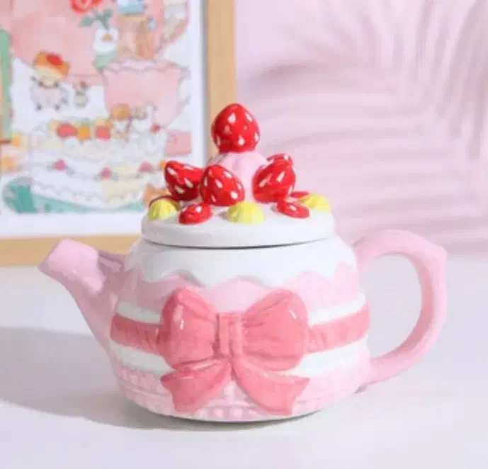 قوری پاپیونی صورتی پینترستی|قوری، کتری، قهوهساز دستی|همدان, |دیوار