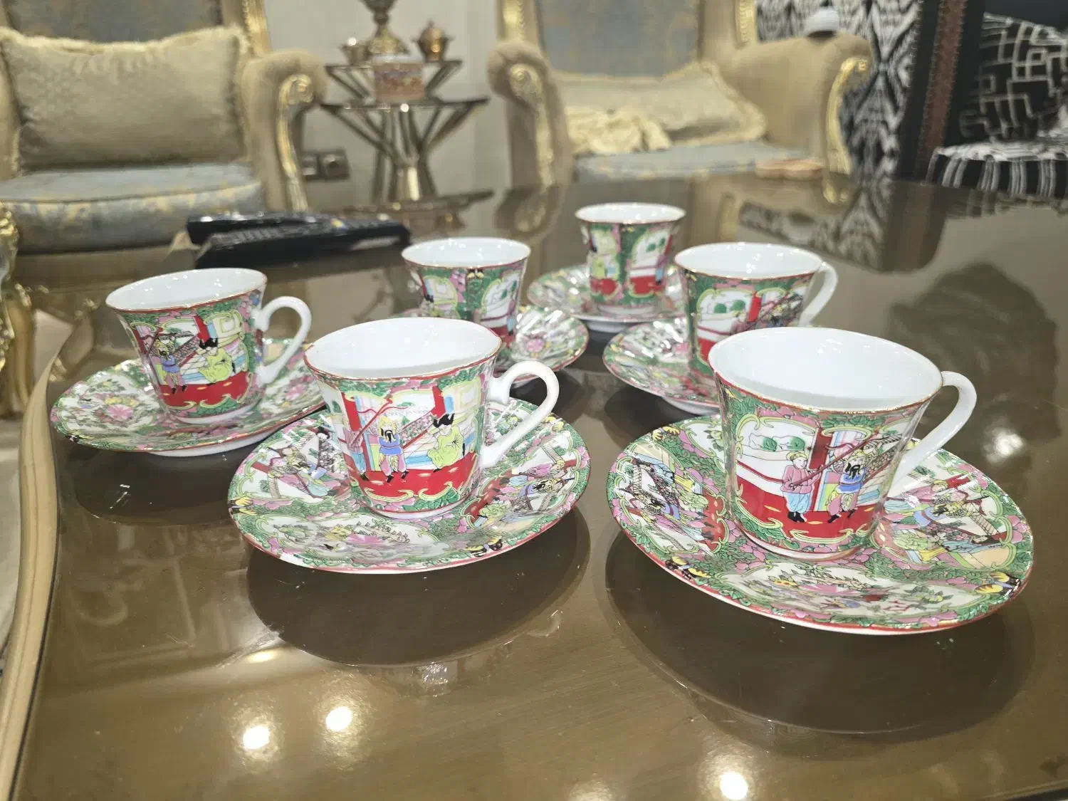 فنجان نعلبکی گل و مرغی عتیقه|کلکسیون اشیاء عتیقه|تهران, سردارجنگل|دیوار