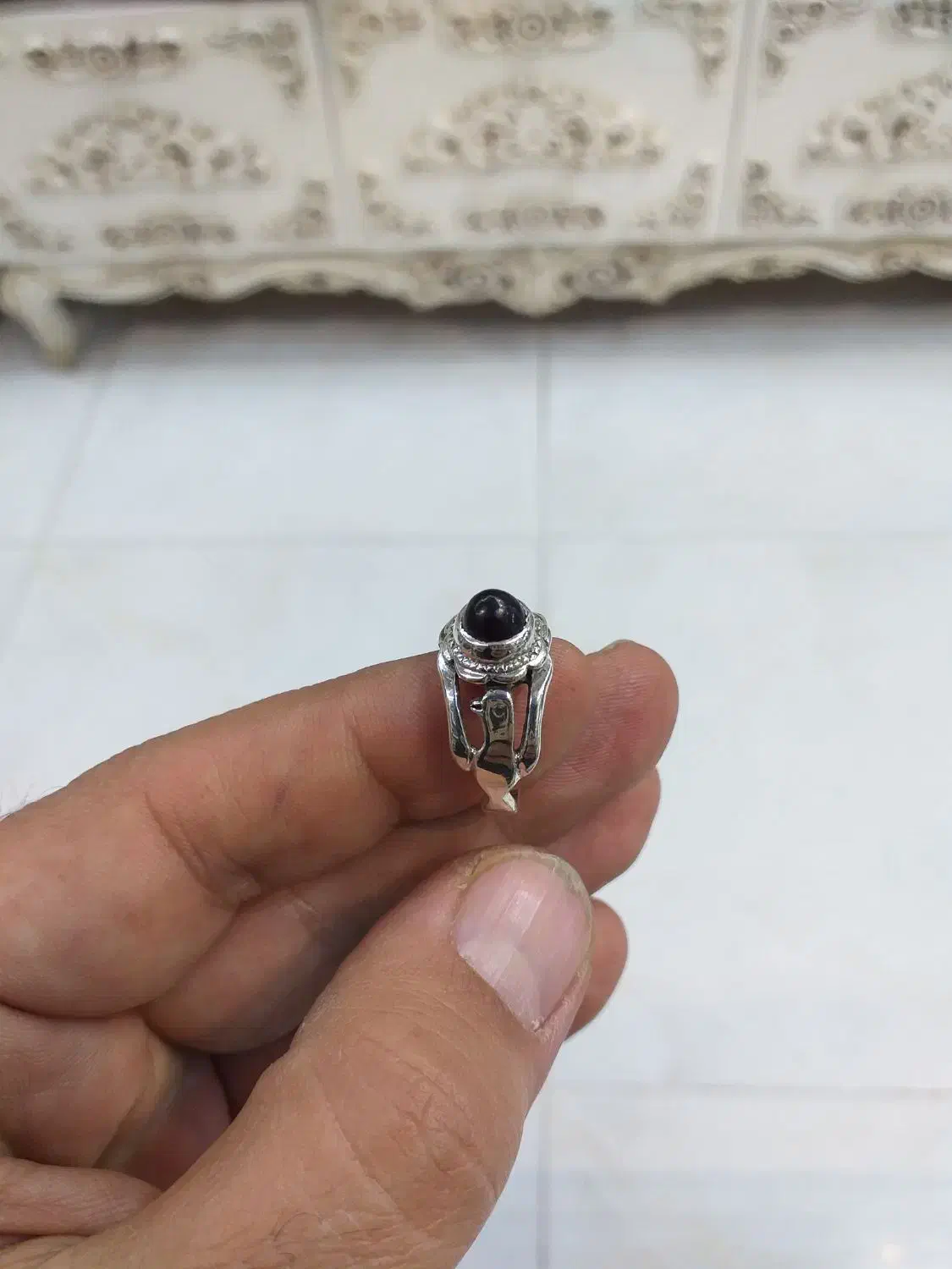 انگشتر عقیق وفیروزه بسیارکهنه وعتیقه|جواهرات|اصفهان, نقش جهان|دیوار