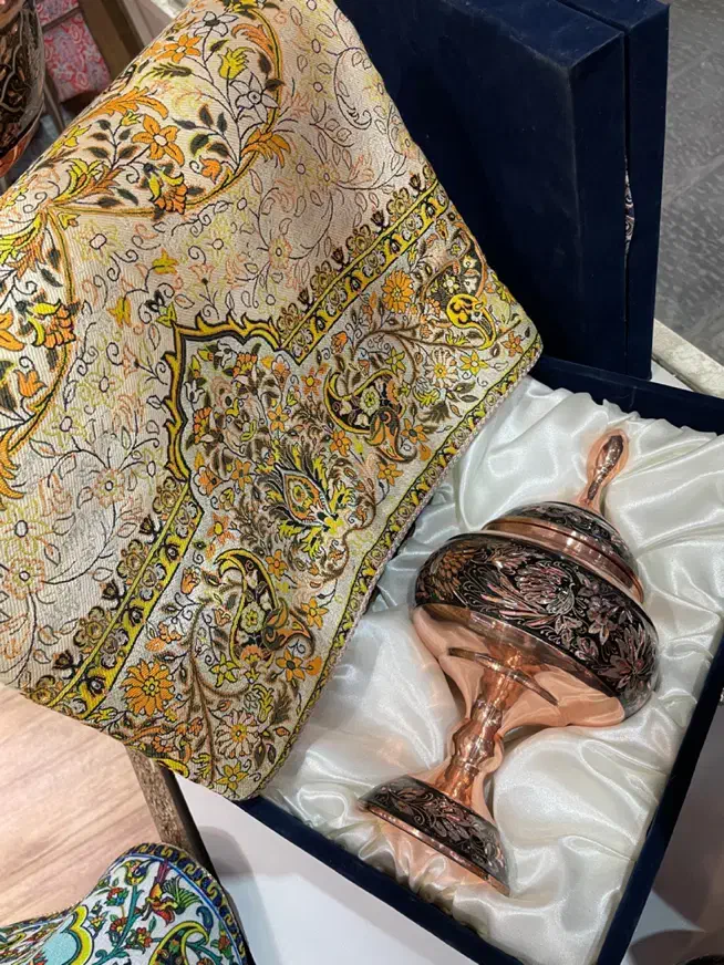 فیروزه کوبی خاتم مینا کاری الماس تراس مس|صنایع دستی و سایر لوازم تزئینی|اصفهان, نقش جهان|دیوار