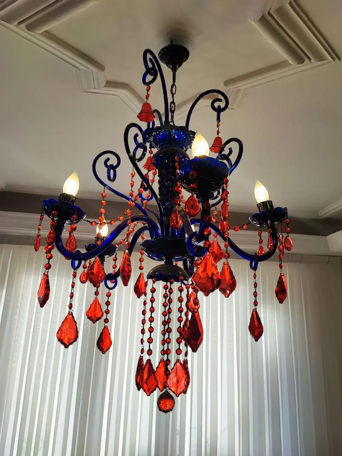 لوستر کریستال رنگی|لوستر و چراغ آویز|مشهد, کلاهدوز|دیوار