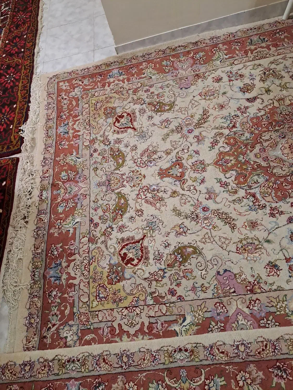 فرش دستبافت جفت ۶ متری طرح خطیبی ۳۰ رج|فرش|تبریز, |دیوار