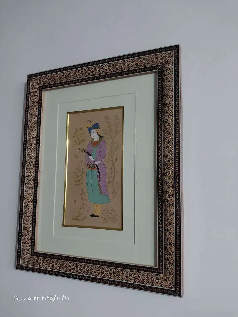 مینیاتور صفوی اصیل نگاره تک‌پیکره دکوری لوکس نقاشی|تابلو، نقاشی، عکس|قم, انسجام|دیوار