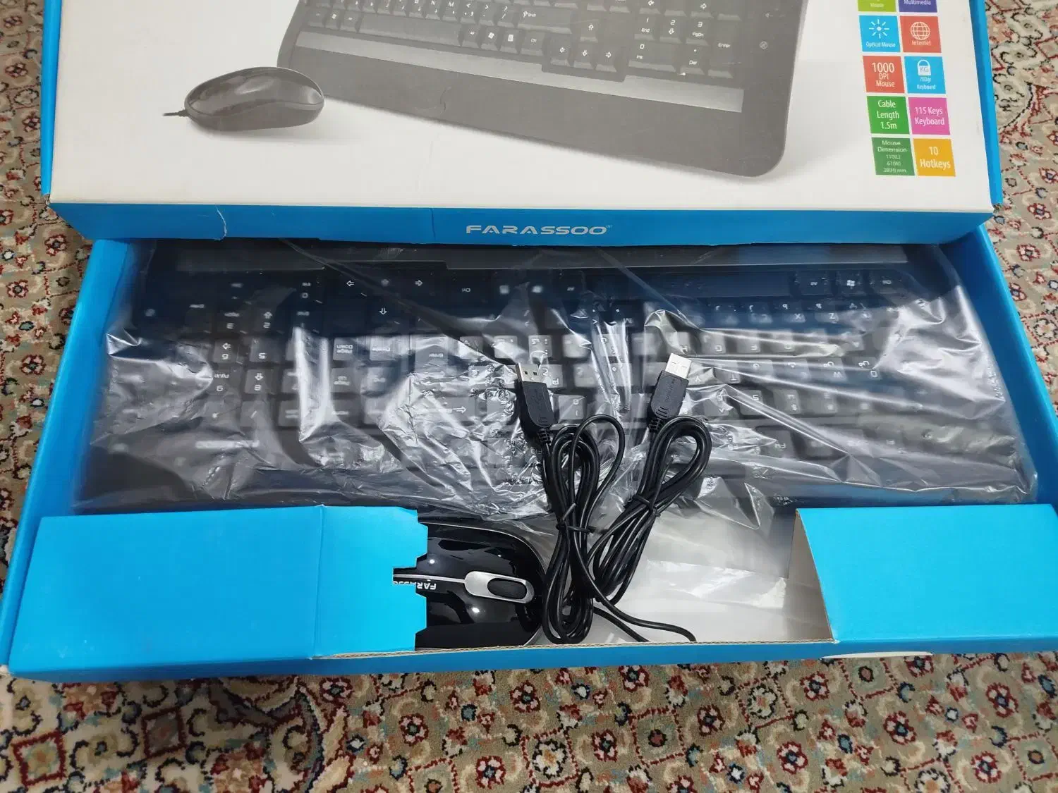 کیبورد باسیم با موس نو آکبند(موس اضافه اشانتیون)|قطعات و لوازم جانبی رایانه|تهران, مینیسیتی (شهرک نفت)|دیوار