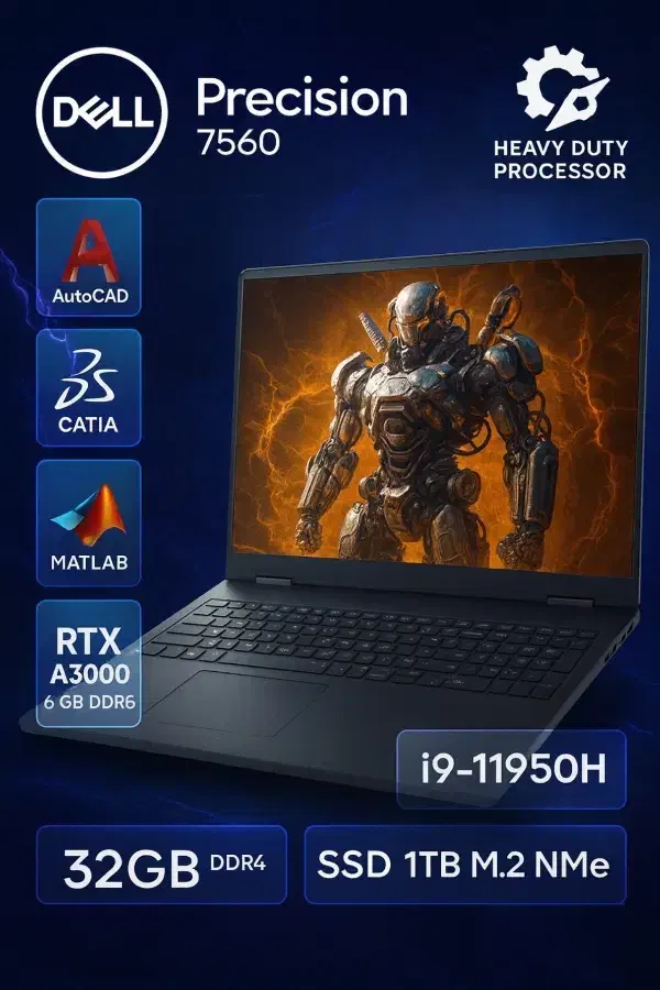 دل i9-11980H با گرافیک RTX A3000 6GB رم۳۲ ،1Tr M2|رایانه همراه|شیراز, فخرآباد (دروازه کازرون)|دیوار