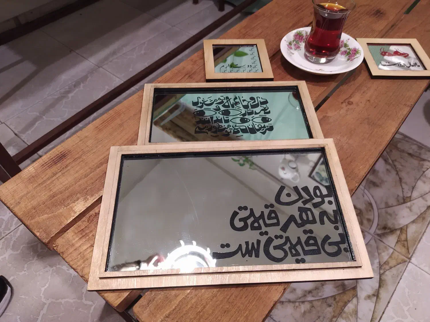 برش لیزری ، ساخت تابلو آینه ، شابلون،استند|خدمات پیشه و مهارت|رشت, رودبارتان|دیوار