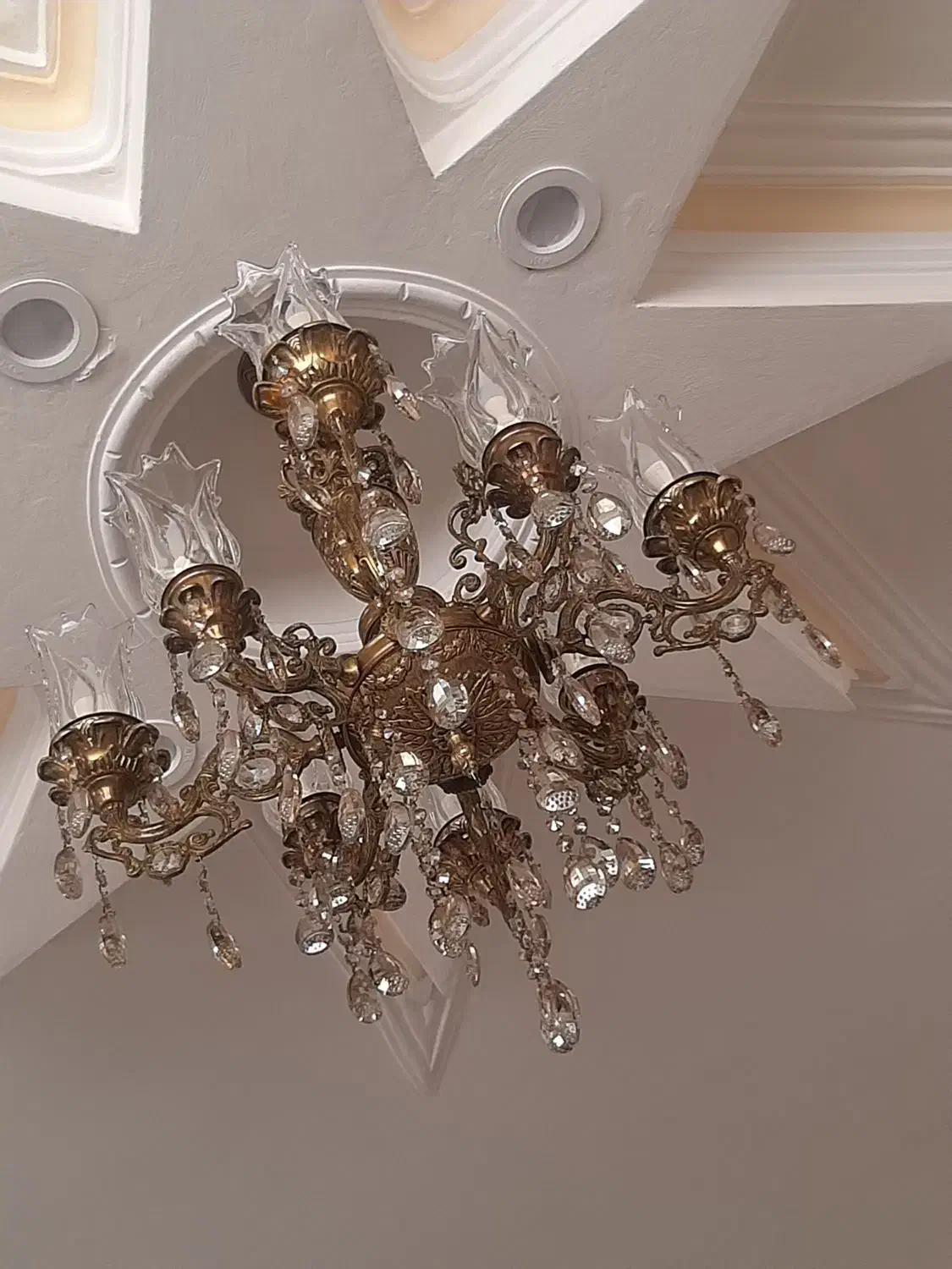 لوستر برنز ۸شاخه|لوستر و چراغ آویز|تویسرکان, |دیوار